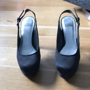 Black Satin Stuart Weitzman Heels